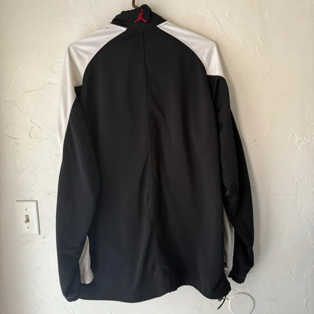 Jordan Vintage Mens Track Jacket Black‎ White Red Zip Up Athletic Full Zip  XL